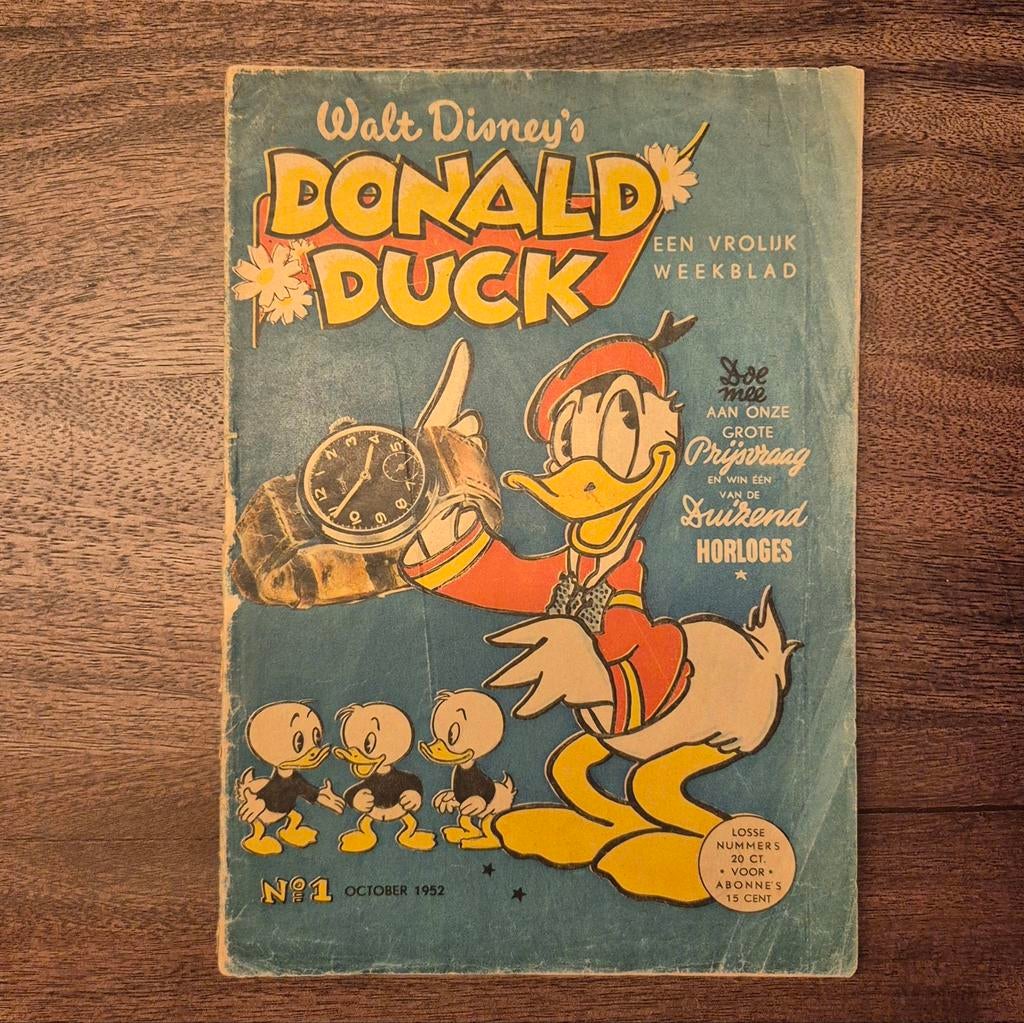Donald Duck Jaargang 1952 - Nr. 1, 2, 3 en 4 - Origineel!, Boeken, Stripboeken, Meerdere stripboeken, Ophalen of Verzenden, Gelezen