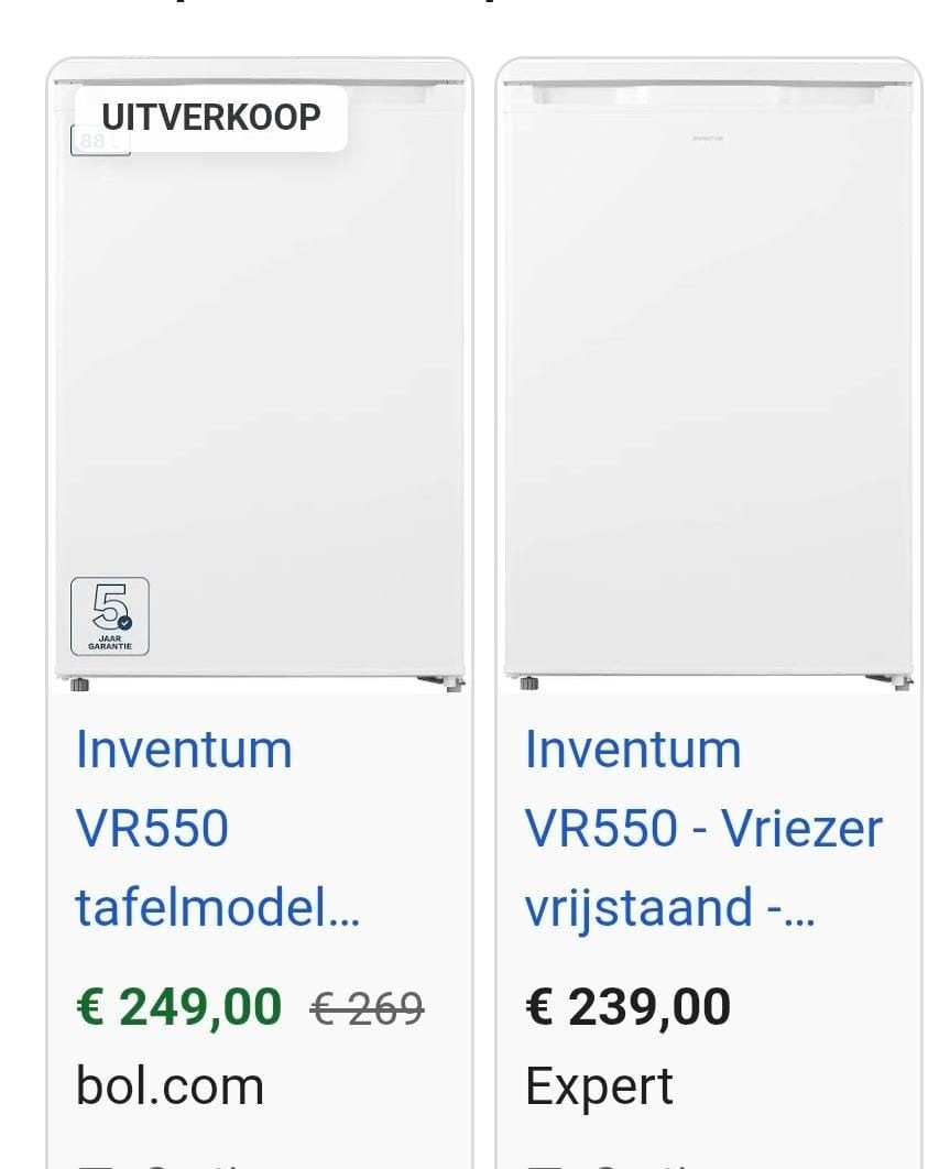 Inventum Tafelmodel Vriezer- (nieuw in doos), Ophalen, Nieuw, Minder dan 60 cm, Minder dan 85 cm