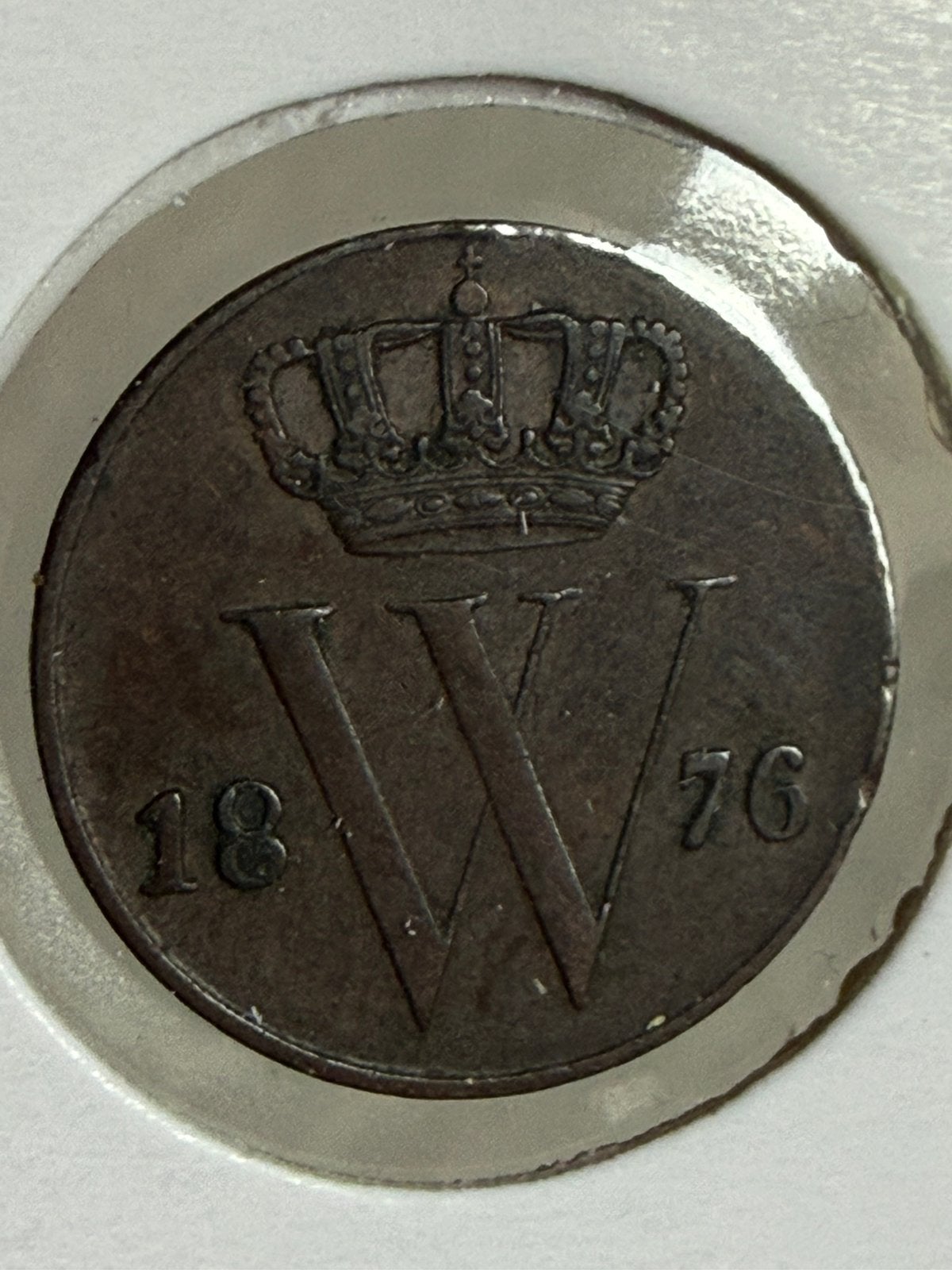 Halve cent 1876 Willem III, Ophalen of Verzenden, Koning Willem III, Overige waardes, Losse munt