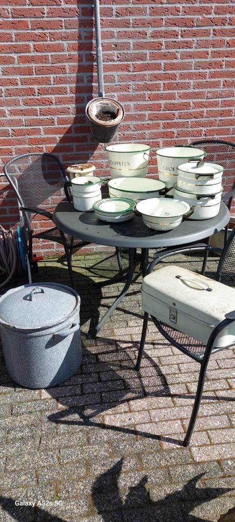 Vintage Emaille Keukengerei Set - Diverse Stukken, Ophalen