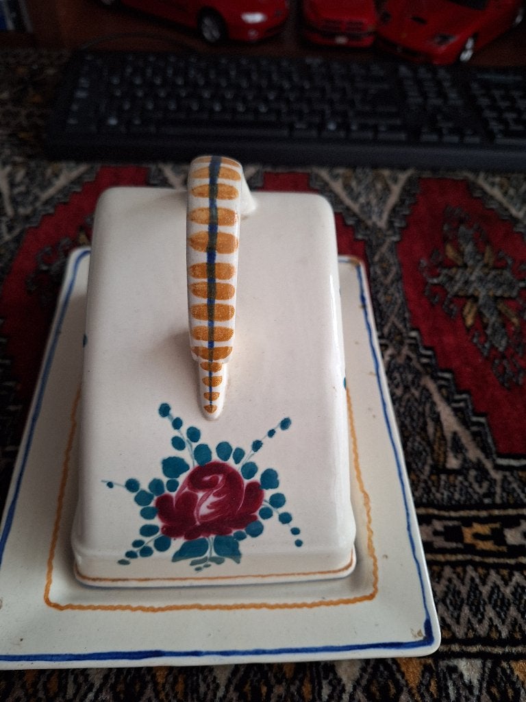 Antieke handgeschilderde botervloot, Antiek en Kunst, Ophalen