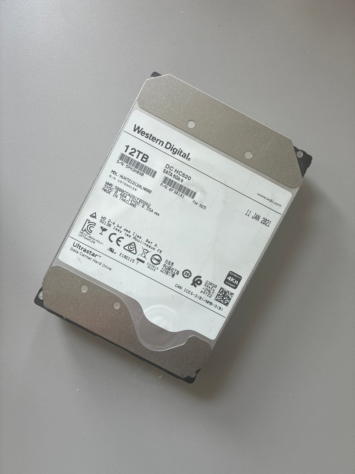 Western Digital Ultrastar 12TB HDD SATA, Computers en Software, Harde schijven, Intern, Gebruikt, Server, Ophalen of Verzenden