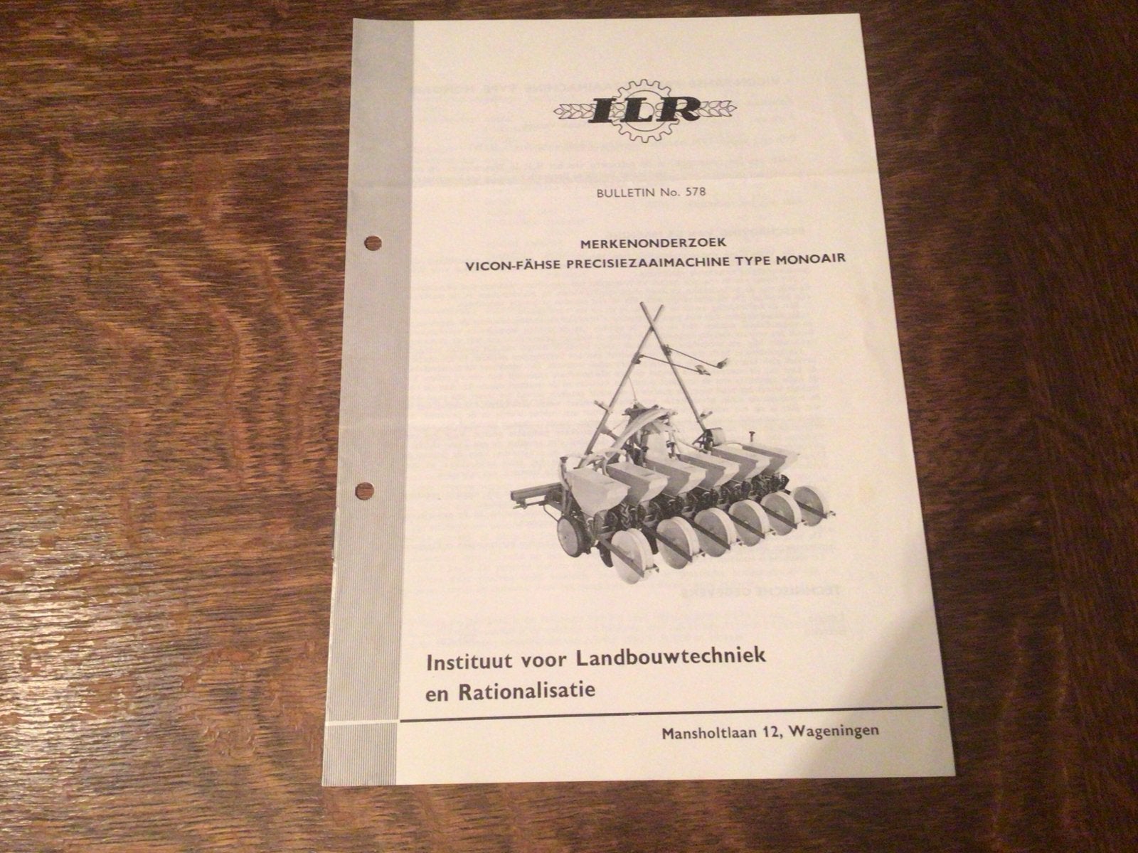 ILR Bulletin 578: Vicon-Fähse Precisiezaaimachine, Boeken, Ophalen of Verzenden, Gelezen