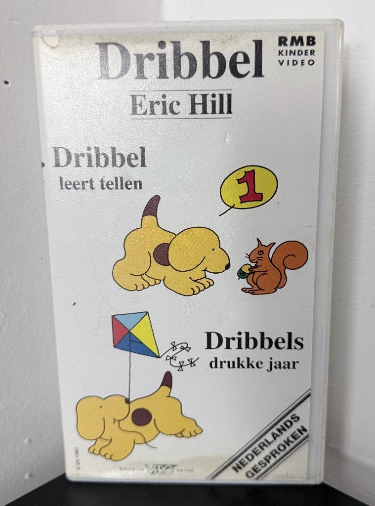 Dribbel|Leert tellen/Drukke jaar(1990/1991)|NL Gesproken|VHS, Gebruikt, Alle leeftijden, Kinderprogramma of -film, VHS