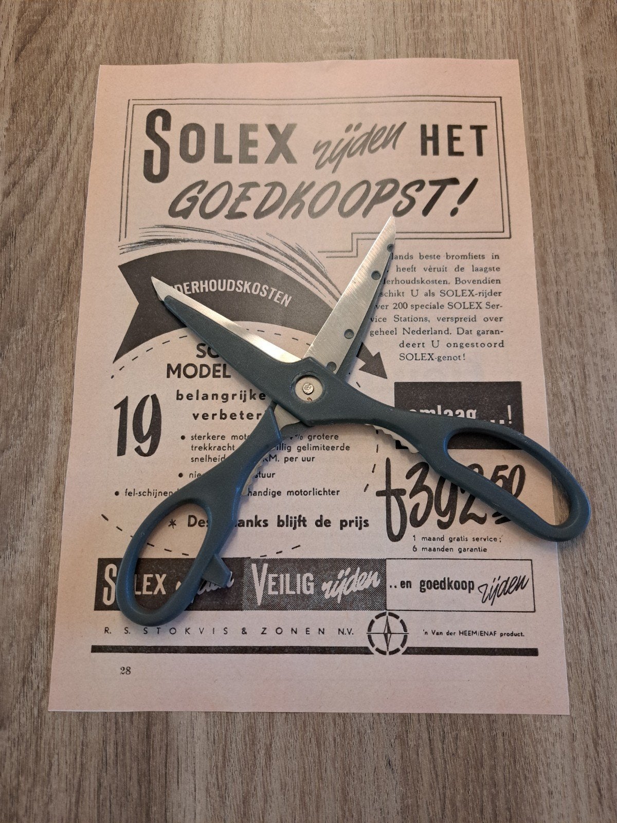 "  SOLEX " Bromfiets reclame van 1952, Ophalen of Verzenden, Gebruikt