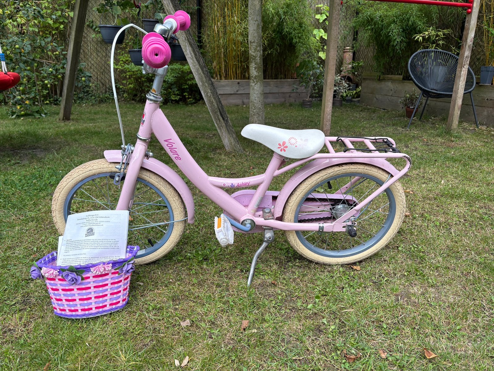 Volare kinderfiets meisje € 75,-, Ophalen, Gebruikt, Minder dan 16 inch, Zijwieltjes