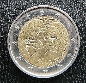 Herdenkingsmunt 2 euro Frankrijk 2017 Rodin, Postzegels en Munten, Munten | Europa | Euromunten, Ophalen of Verzenden, Frankrijk