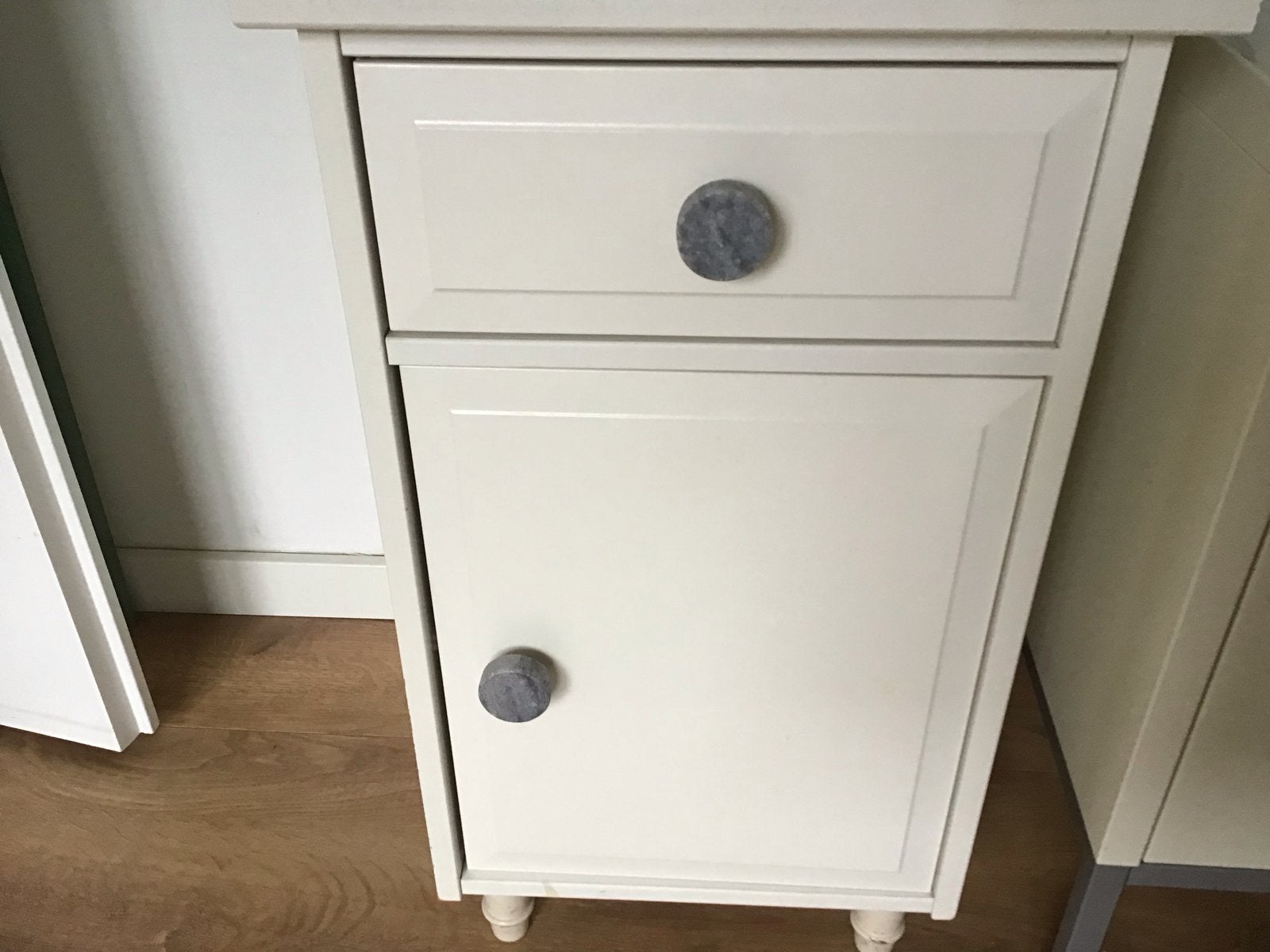 Ikea Hemnes Nachtkastje Wit - Met Lade en Kastje, Ophalen, Gebruikt, Minder dan 45 cm, 55 tot 70 cm