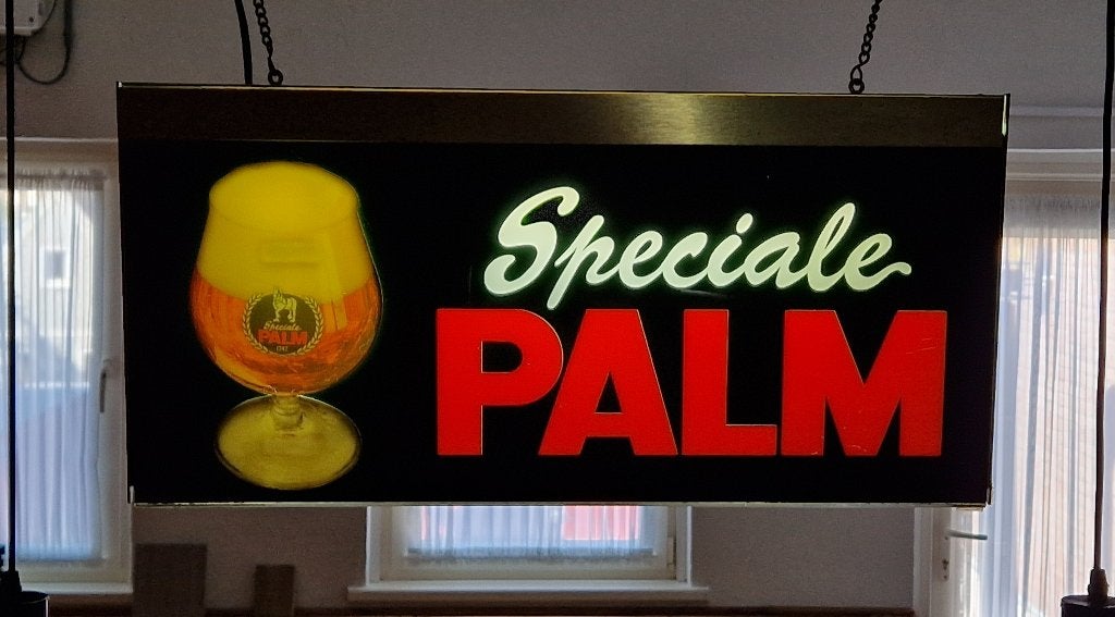 Palm bier lichtbak, Ophalen, Gebruikt, Reclamebord, Plaat of Schild, Palm
