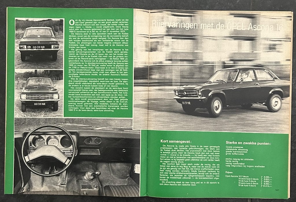 Opel Ascona A testen in Autokampioen, Gelezen, Opel, Ophalen of Verzenden, Autokampioen