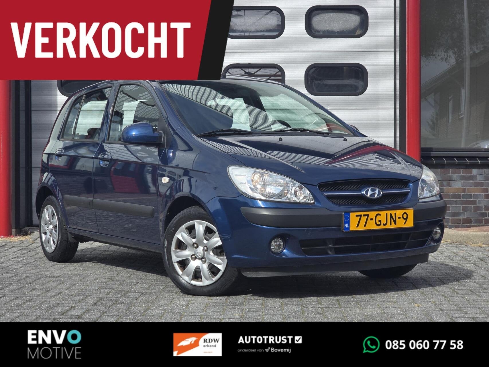 Hyundai Getz 1.4i Active Cool Airco/Trekhaak/Bluetooth, Voorwielaandrijving, 4 cilinders, Blauw, Elektrische ramen