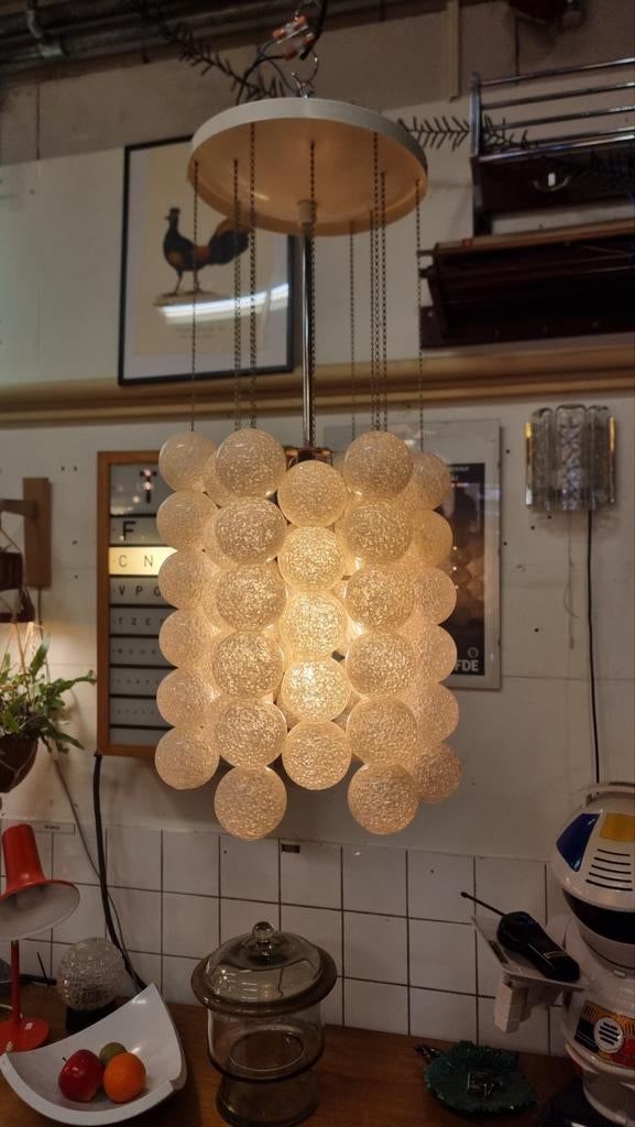 Vintage hanglamp mid century Joseph Hurka, Ophalen, Kunststof, Gebruikt, ,