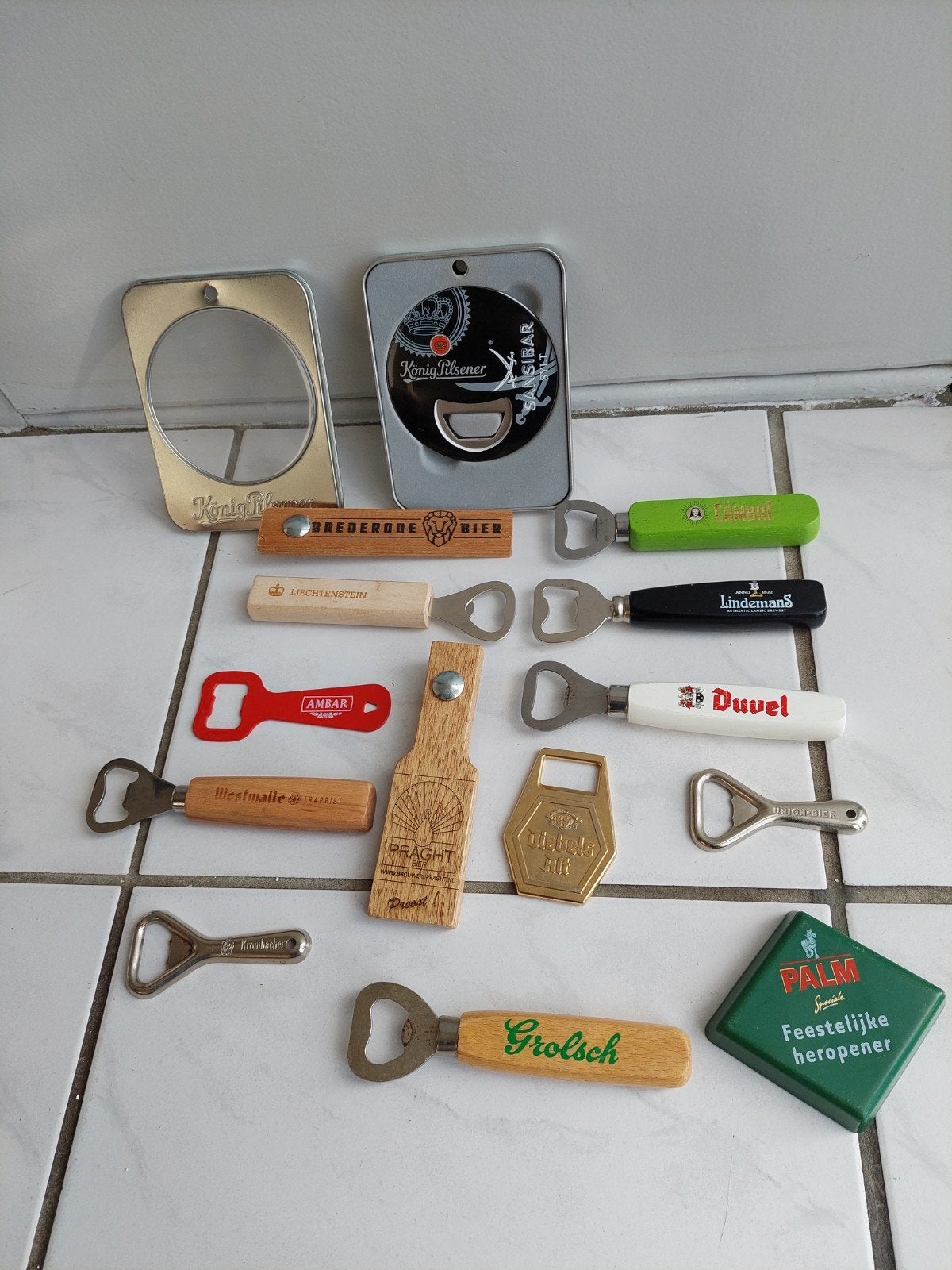 Diverse bierflesopeners van bekende biermerken zoals Grolsch, Verzamelen, Biermerken, Ophalen of Verzenden, Zo goed als nieuw
