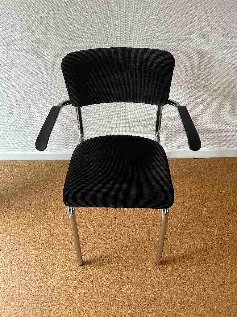 Gispen buisframe Vintage stoel zwart jaren '50, Ophalen, Gebruikt, Zwart, Eén