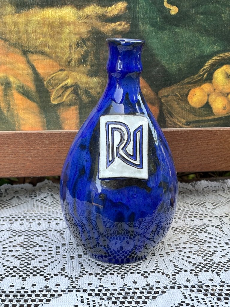 Vintage kruikje in een diepblauwe kleur Potters Oisterwijk, Ophalen of Verzenden