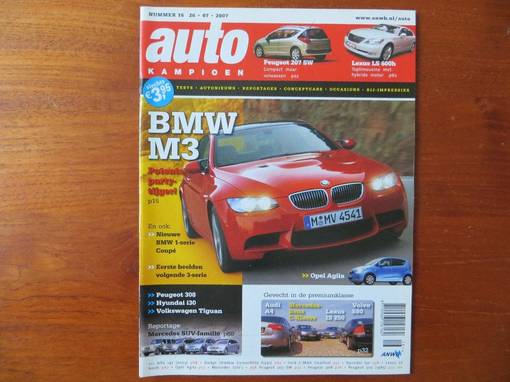 Autokampioen 16 2007 M3 Coupé, 1-serie Coupé, Agila, 505 GT, Ophalen of Verzenden, Nieuw, BMW