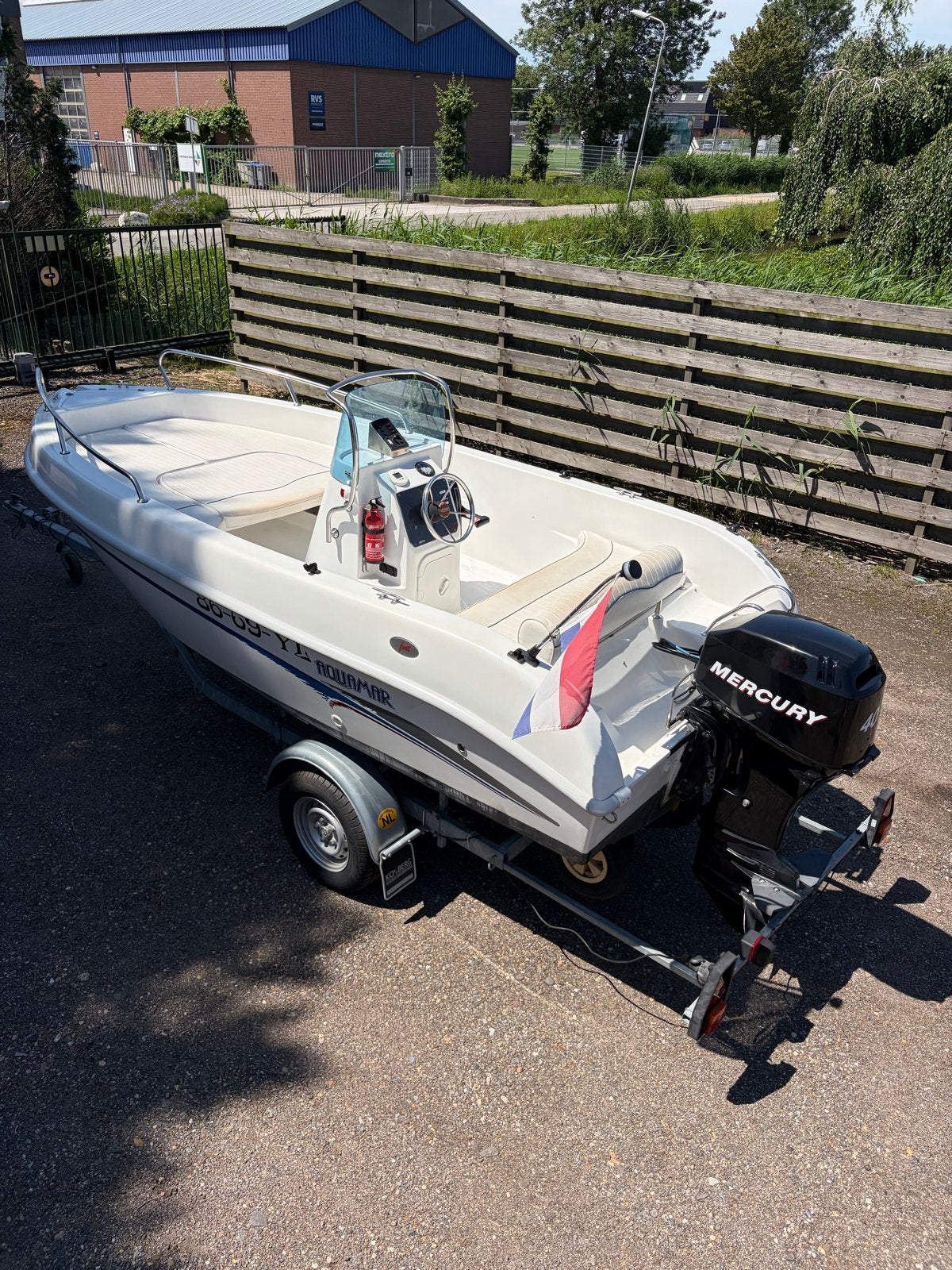 Aquamar 470 met Mercury 40pk 4takt, Pega euroli trailer 2006, Overige merken, Gebruikt, Ophalen of Verzenden, Minder dan 70 pk