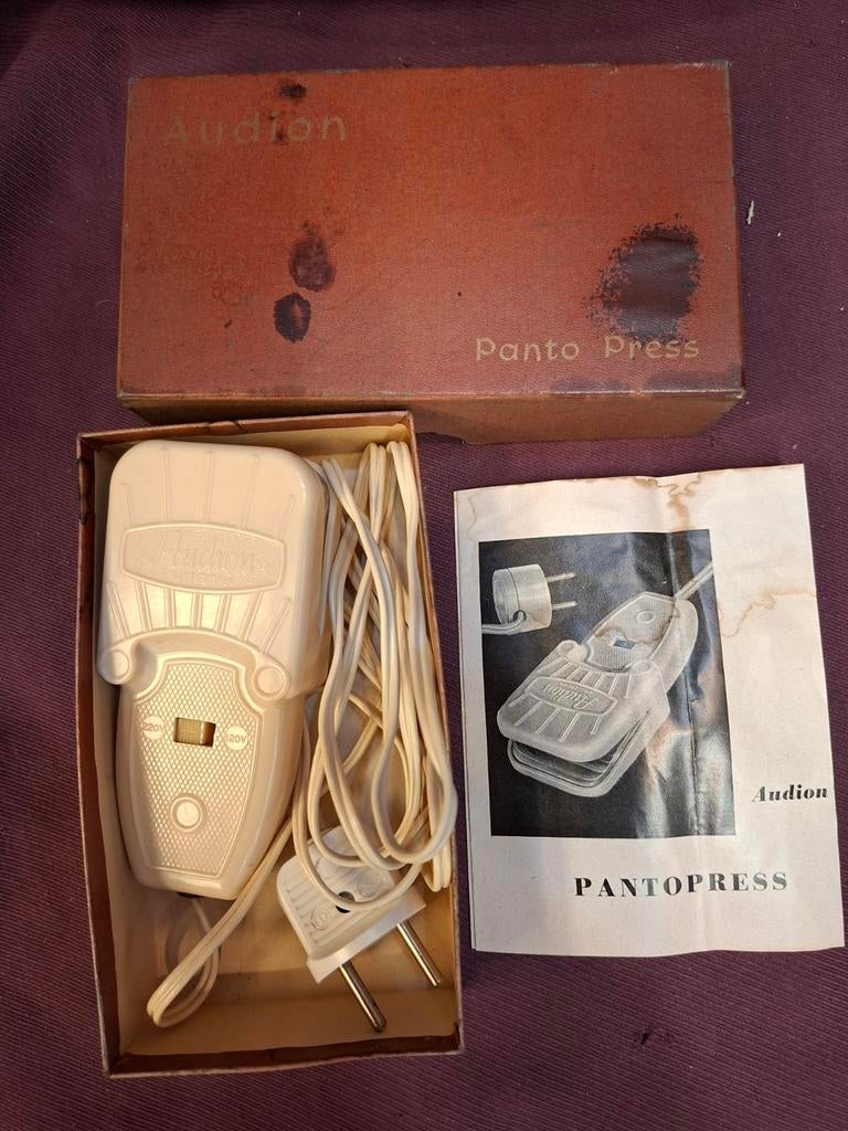 Antieke AUDION Panto Press broekenpers met handleiding, Ophalen of Verzenden