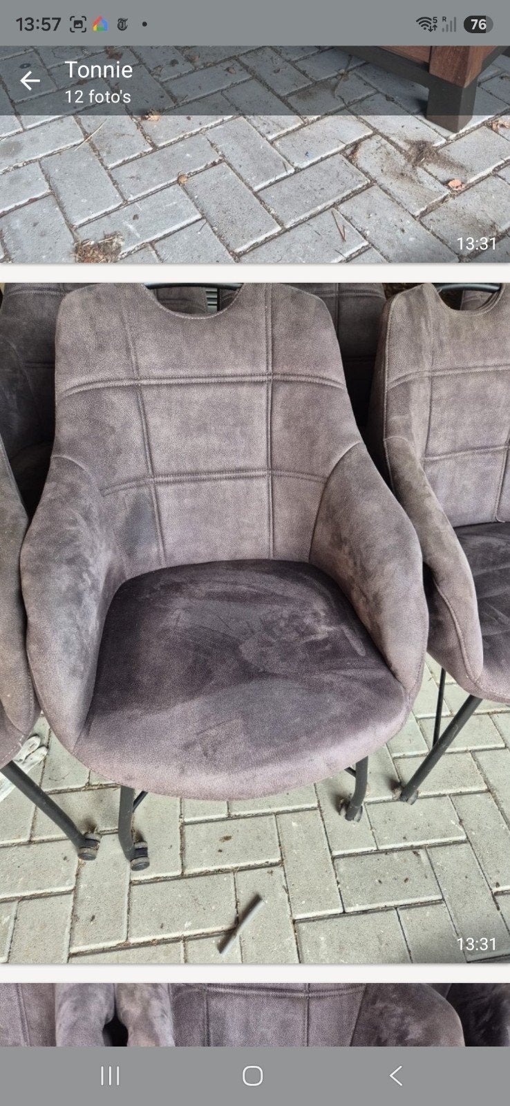 EETHOEKSTOELEN MET WIELTJES, Ophalen