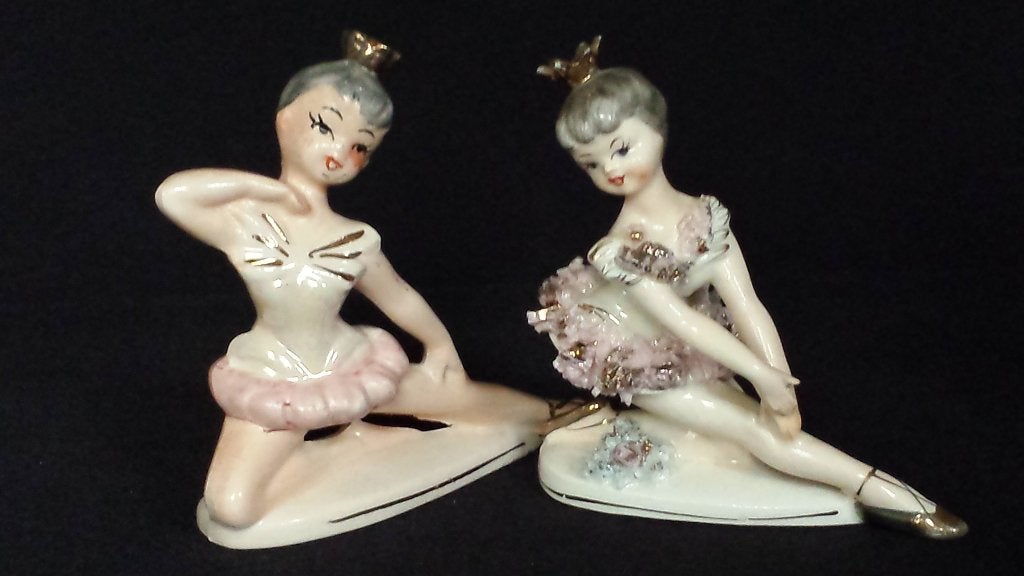 2 Balletmeisjes BALERINAS ~ Oude JAPANSE Beeldjes Jaren '50, Ophalen of Verzenden, Huis en Inrichting