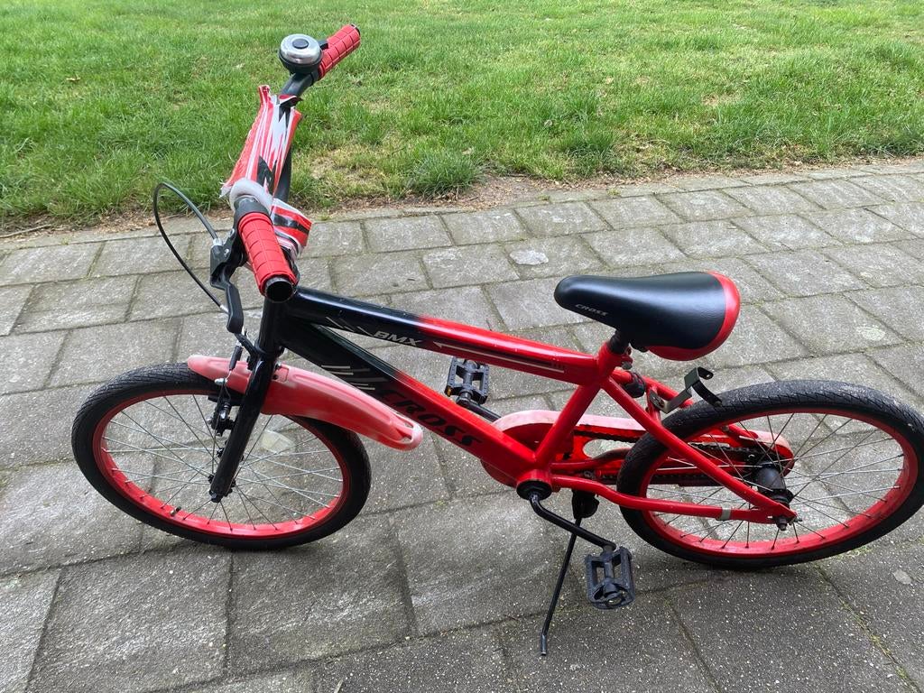Cross BMX kinderfiets rood/zwart - 16 inch, Ophalen, Terugtraprem, Staal, Voetsteunen