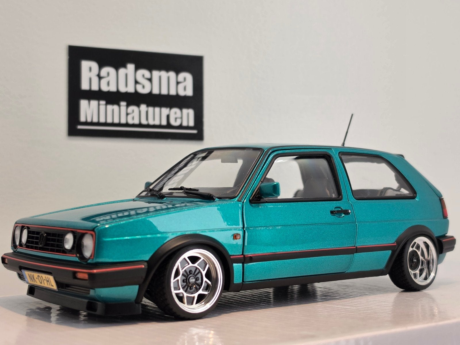 VW Golf Mk2 GTI - Montana/Verlaagd/ATS/NL - 1:18 Norev UNIEK, Auto, Nieuw, Norev, Norev Limited Custom made by Radsma Miniaturen