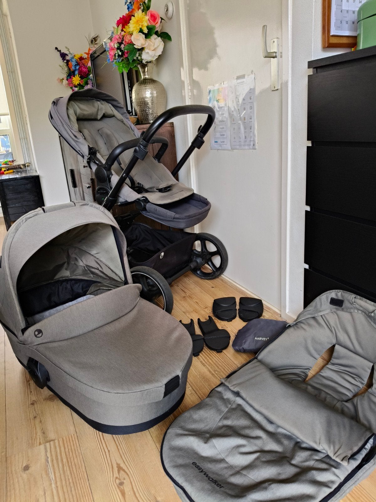 Easywalker Harvey kinderwagen met reiswieg en gebruikssporen, Overige merken, Gebruikt, Ophalen of Verzenden, Combiwagen