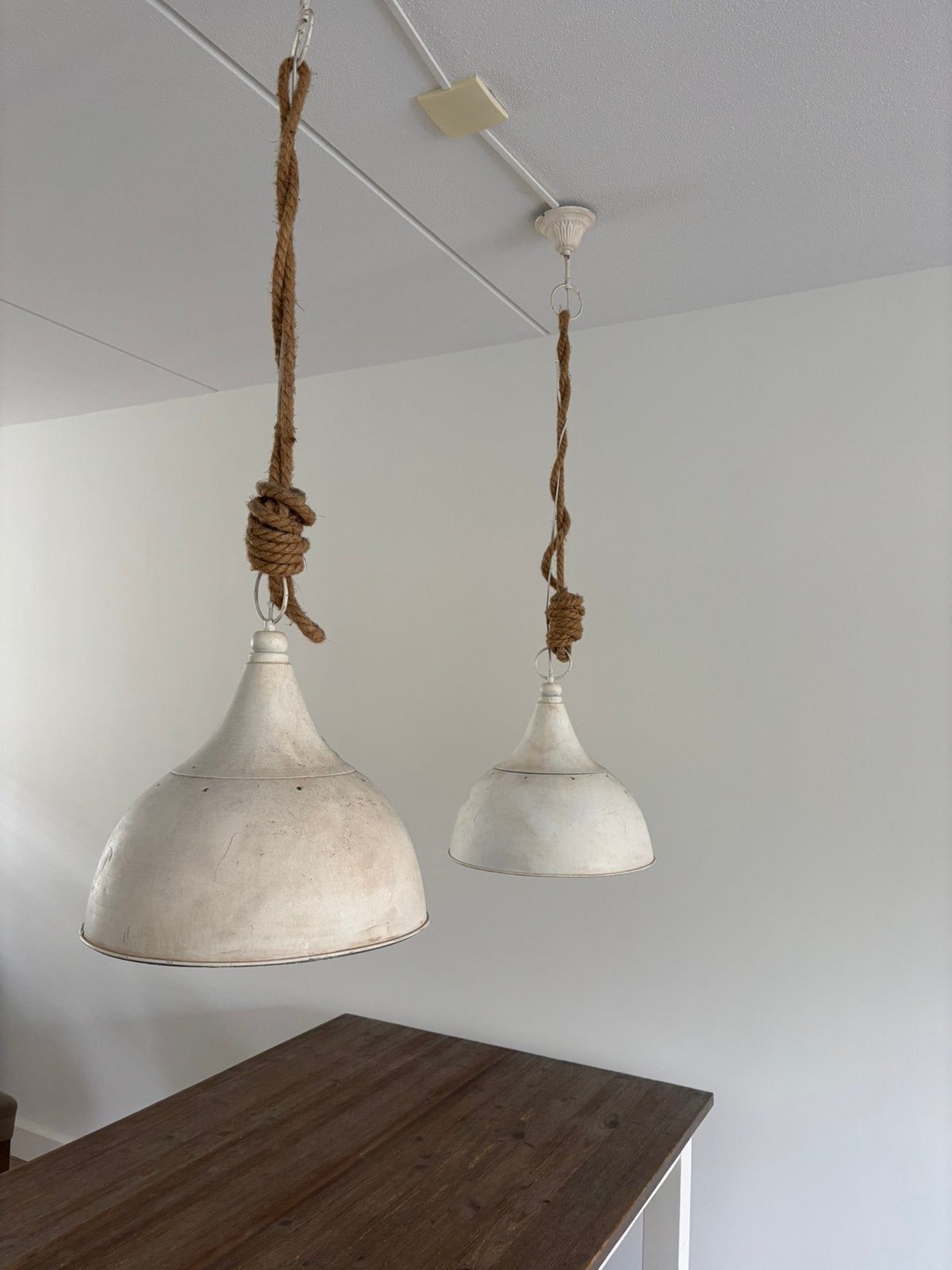 2 hanglampen, Ophalen, Gebruikt