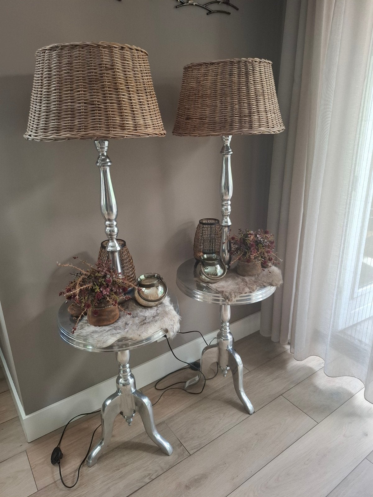 Riviera Maison Winston Winetable incl. rattan lampenkappen, 100 tot 150 cm, Ophalen of Verzenden, Zo goed als nieuw, Natuurlijk materiaal