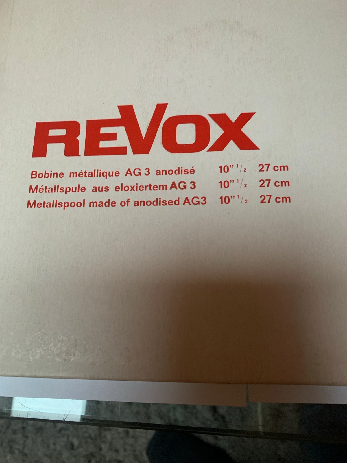 Revox AG3 geanodiseerde metalen spoel 10.5 inch / 27 cm, Audio, Tv en Foto, Ophalen of Verzenden, Onderdeel