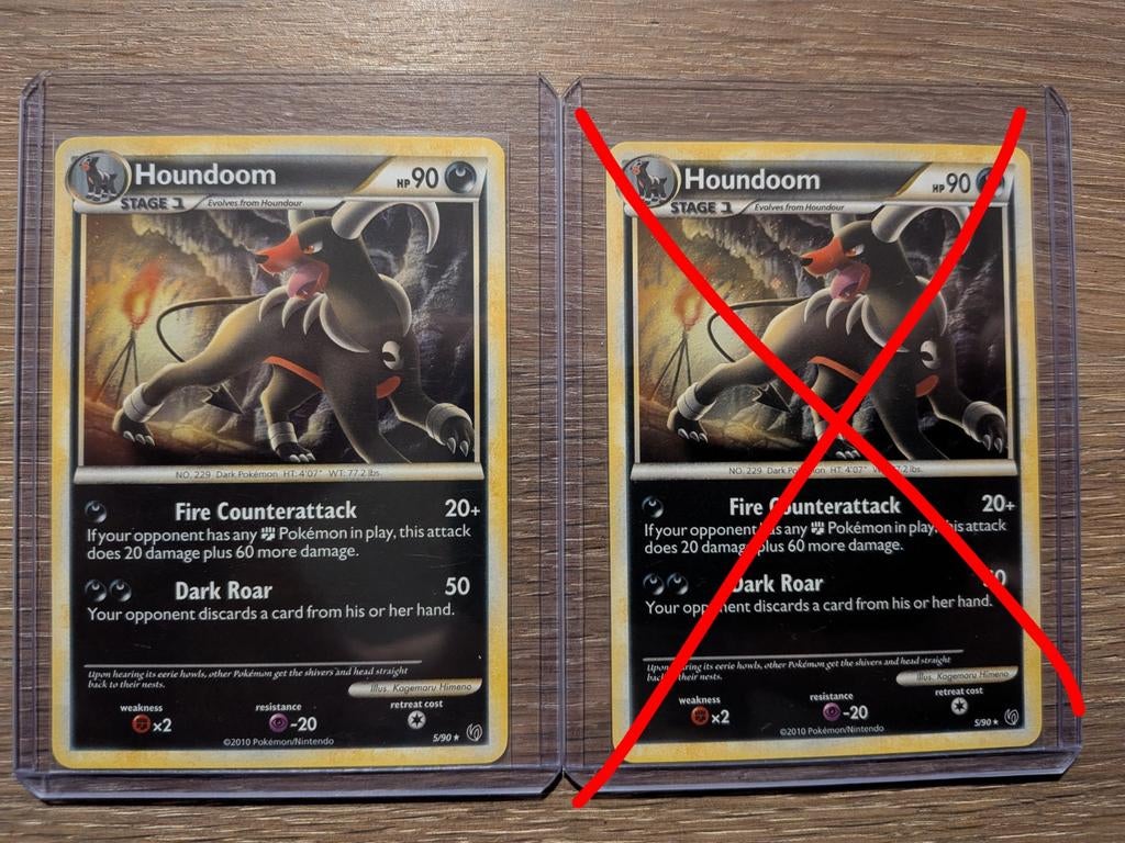 Houndoom uit HGSS Undaunted 5/90, Ophalen of Verzenden, Zo goed als nieuw, Losse kaart, Foil