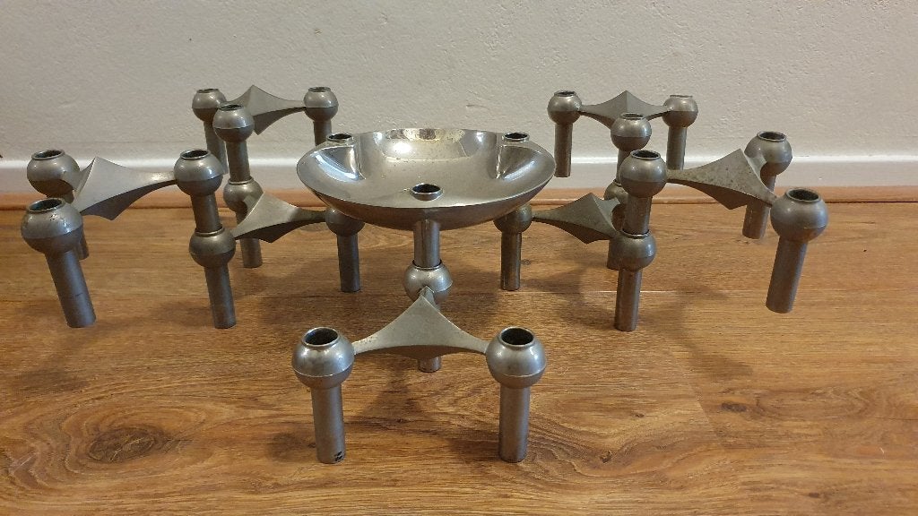 7-delige Stoff Nagel S22 kandelaar sixties vintage, Ophalen of Verzenden, Overige materialen