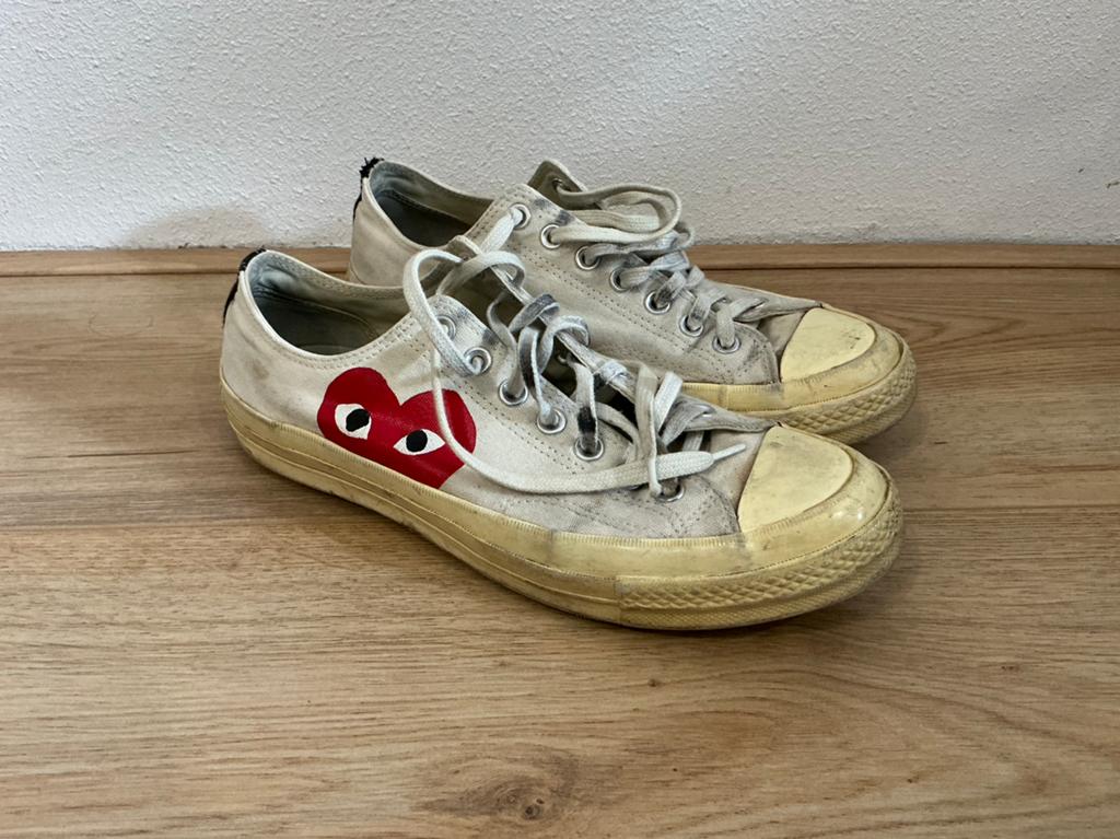 Comme Des Garçons Play x Converse Sneakers, Kleding | Heren, Schoenen, Ophalen of Verzenden, Gedragen, Wit, Sneakers of Gympen
