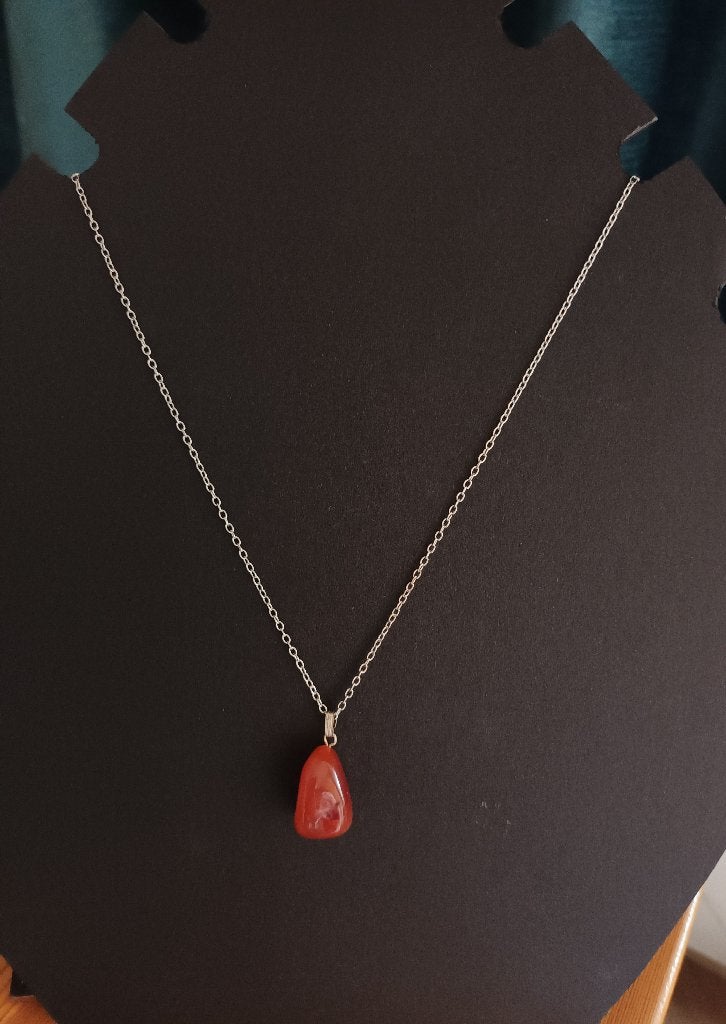 Hanger van Carneool (edelsteen) met ketting, Sieraden, Tassen en Uiterlijk, Kettingen, Overige kleuren, Nieuw, Ophalen of Verzenden