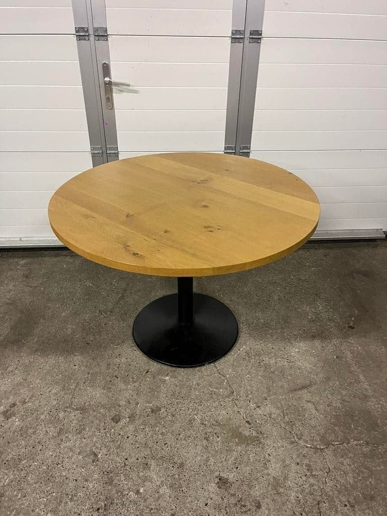 Luxe Ronde horeca restaurant eiken tafel 100 cm massief, Ophalen