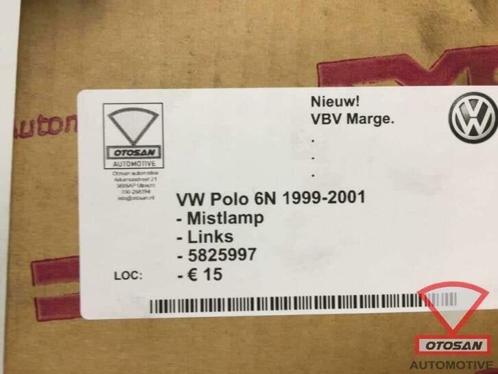 vw polo 6n 2001 mistlamp nieuw! links 5825997, Volkswagen, Volkswagen AG, Nieuw, Berliner Ring 2
38440  Wolfsburg, DE