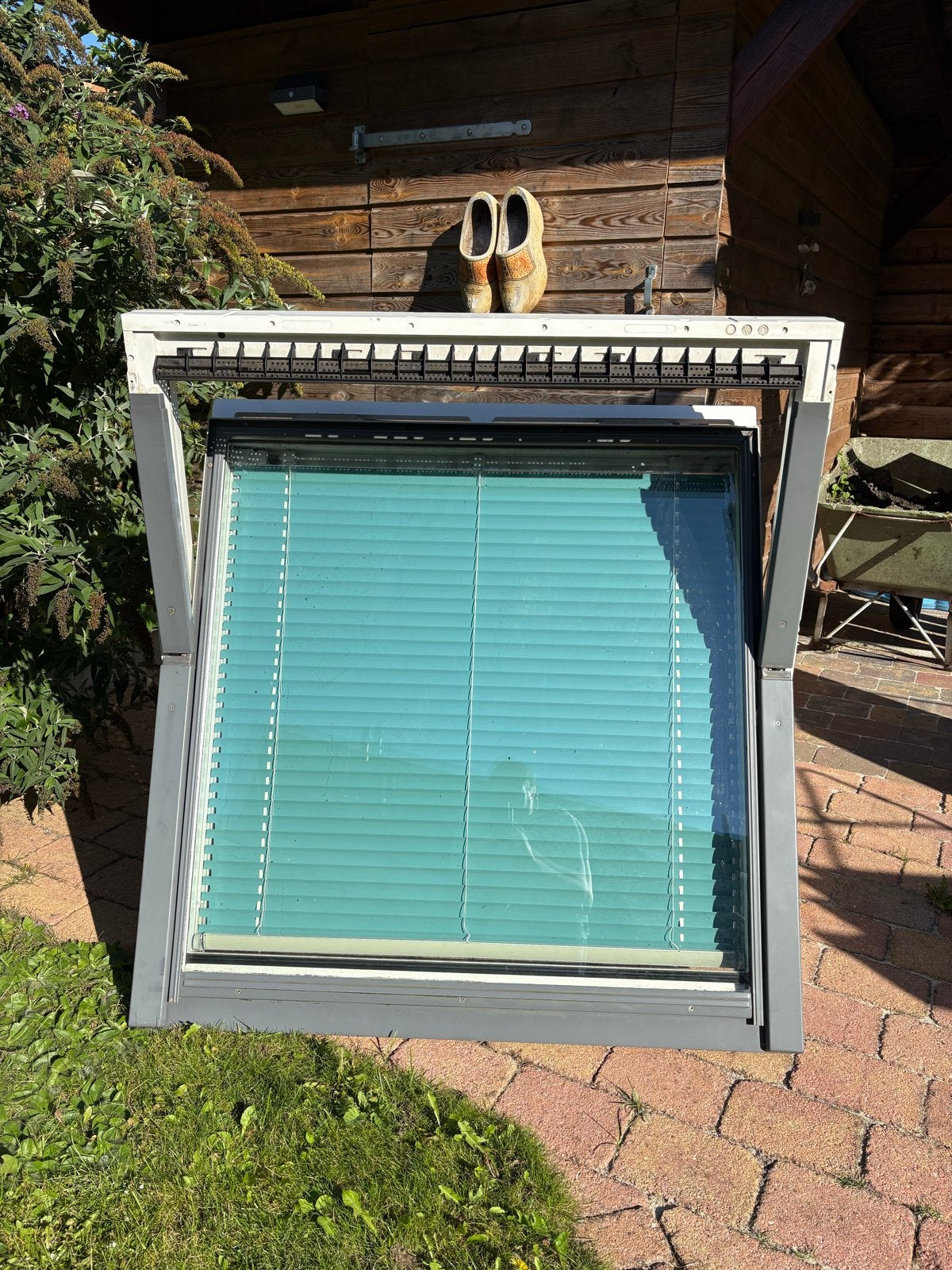Velux Dakraam GGU S06 0059 met jaloezie en rolgordijn, Ophalen, Gebruikt, 80 tot 120 cm, 80 tot 120 cm
