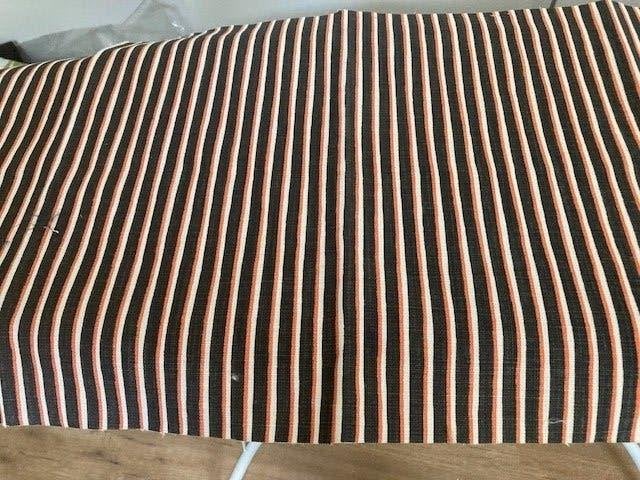 T5-Lap Interieurstof Painted Stripe Linen orange-noir, Overige kleuren, Verzenden, Nieuw, 30 tot 120 cm