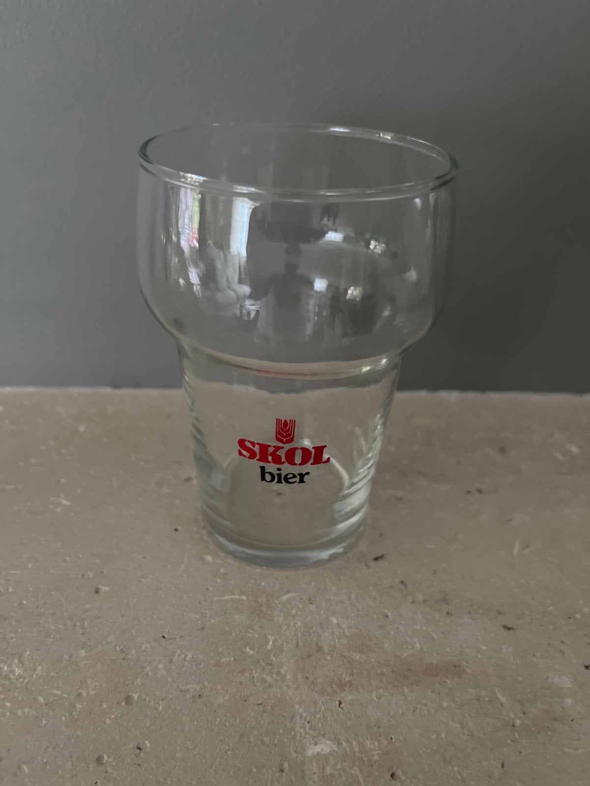 Vintage Skol Bier glas, Ophalen, Gebruikt
