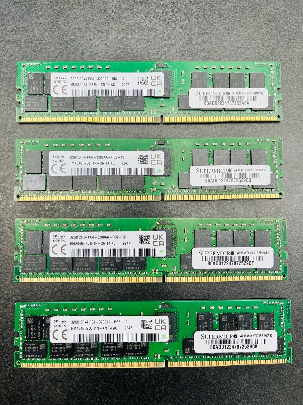 SK Hynix 4 stuks 32GB (128GB) DDR4 RAM geheugen modules, Computers en Software, RAM geheugen, 32 GB, Server, DDR4, Ophalen of Verzenden