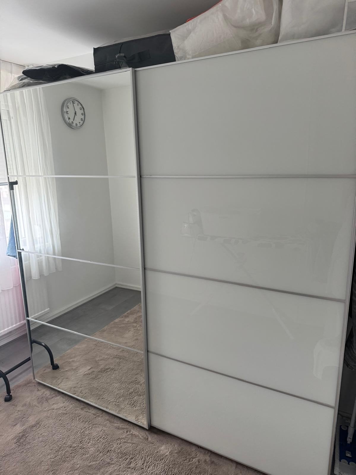 Ikea pax kast met spiegel schuifdeuren lades. ZGAN!, Ophalen, 200 cm of meer, Met klep(pen), Zo goed als nieuw