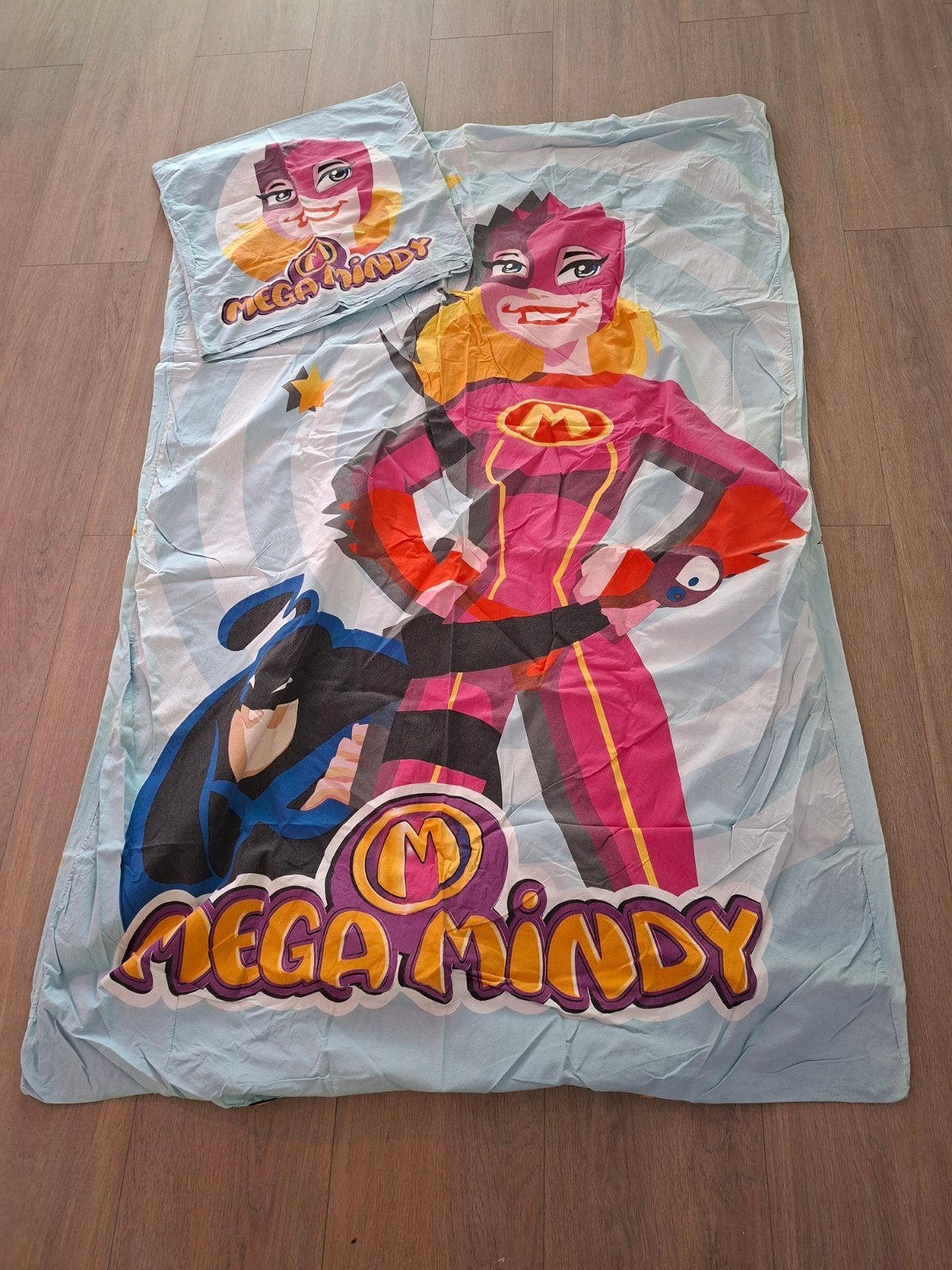 Mega Mindy dekbedovertrek met kussensloop, Gebruikt, Overige merken, Dekbedovertrek, Ophalen of Verzenden