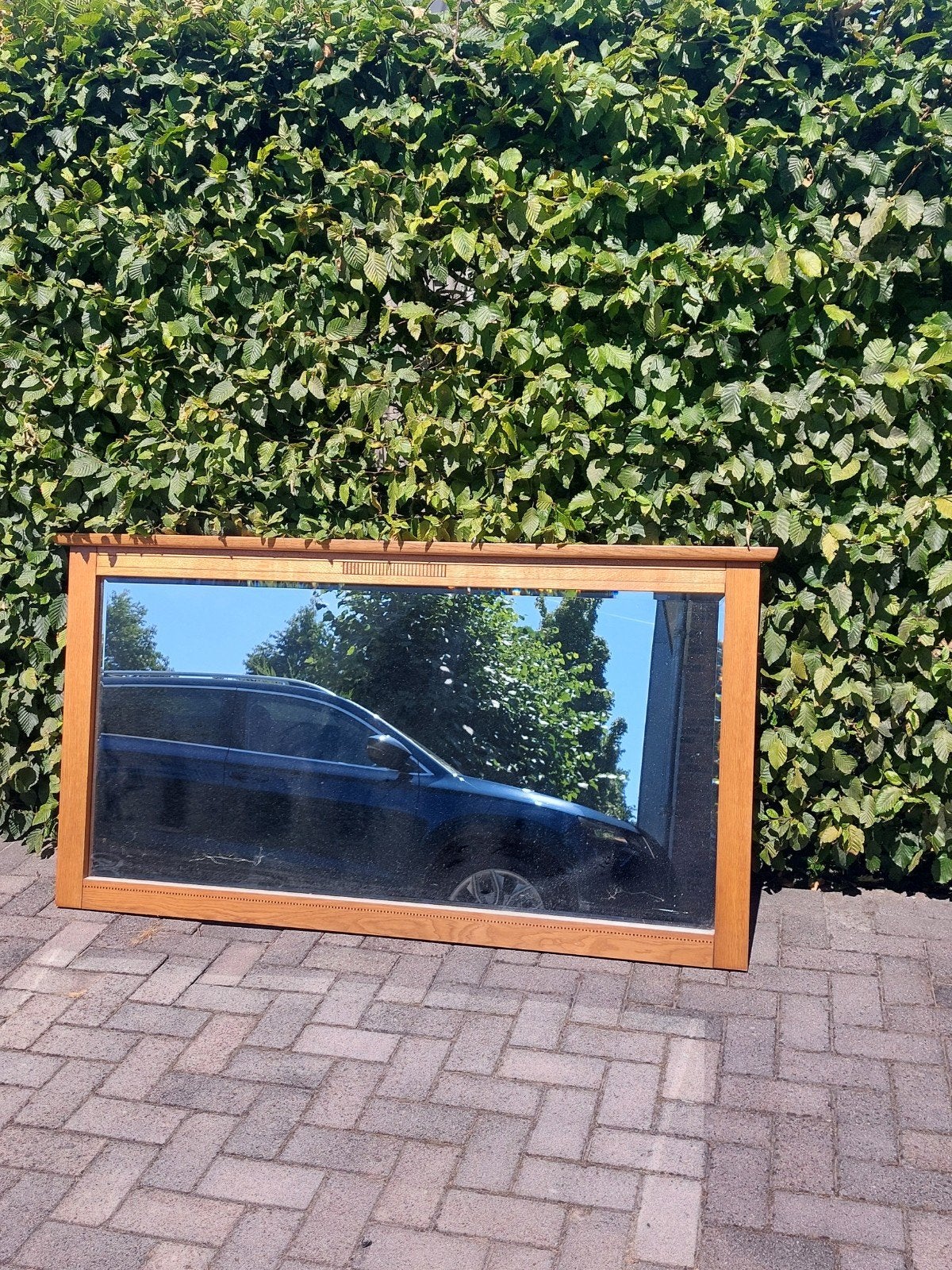Grote spiegel met houten lijst - 175x93 cm, Ophalen, 125 cm of meer, Zo goed als nieuw, Minder dan 100 cm