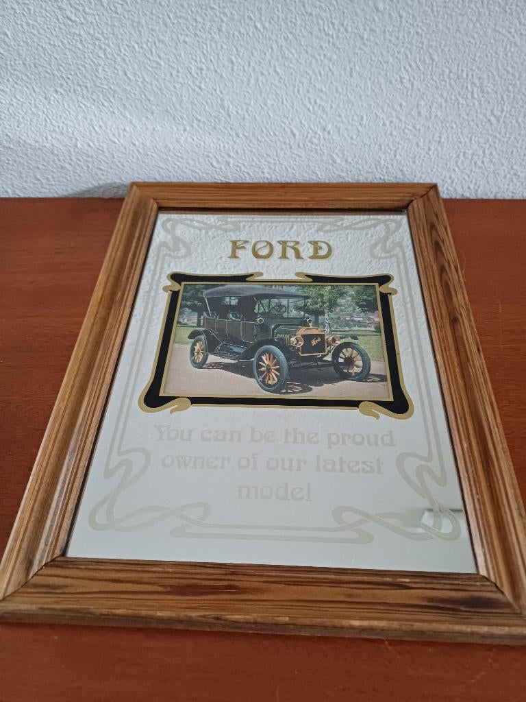 Vintage Ford spiegel, Ophalen of Verzenden, Rechthoekig, Minder dan 50 cm, Minder dan 100 cm
