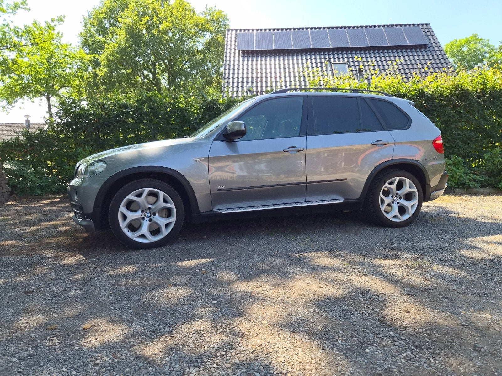 BMW X5 4.8i 2007 Grijs, Auto's, 4799 cc, 2145 kg, Leder, Bruin