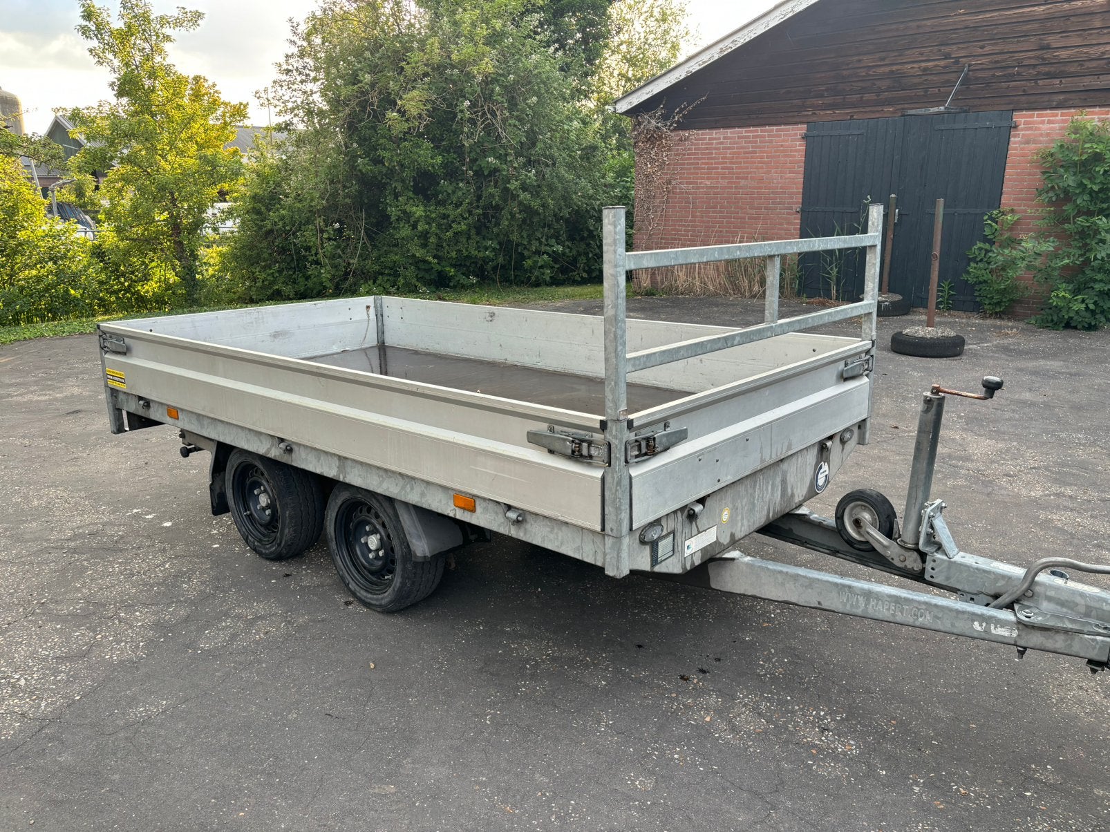 Hapert aanhanger met oprijplaten. Nette staat! 165x305cm, Ophalen, Zo goed als nieuw