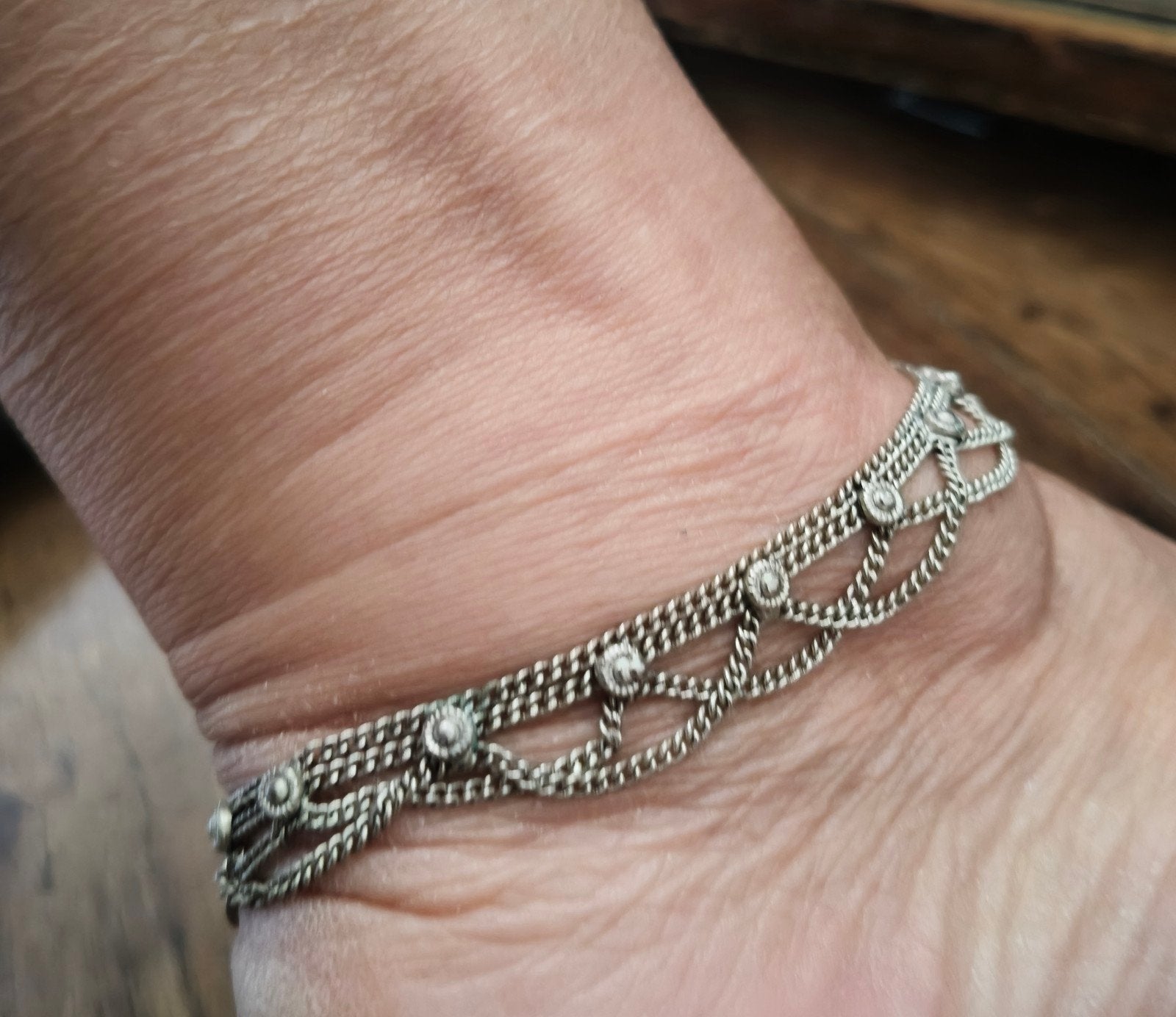Indiase tribal 70% zilveren enkelband, Verzenden, Zilver