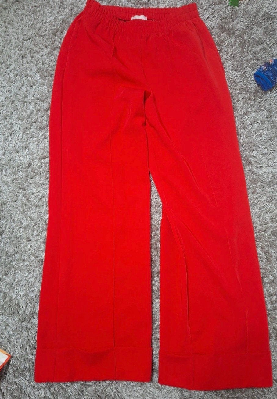 Rode wide leg broek van Shoeby, maat s, Kleding | Dames, Broeken en Pantalons, Maat 38/40 (M), Verzenden, Zo goed als nieuw, Shoeby