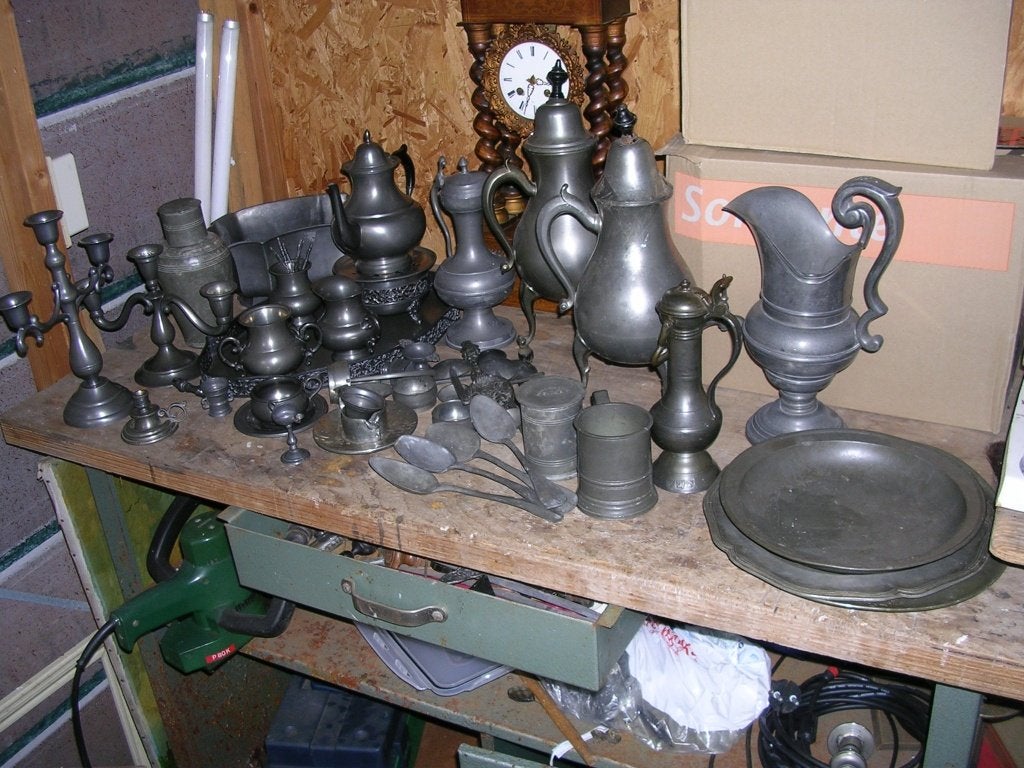 Een flink lotje tin zie foto en doe een bod., Ophalen
