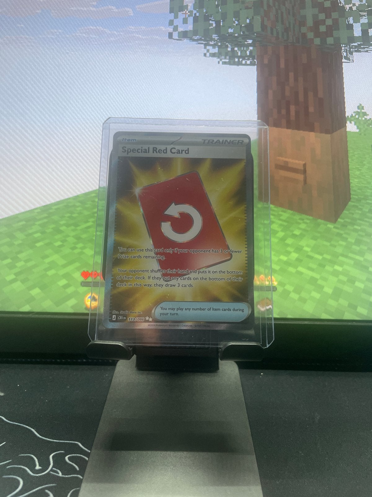 Pokémon Special Red Card Trainer Kaart, Ophalen of Verzenden, Zo goed als nieuw, Losse kaart